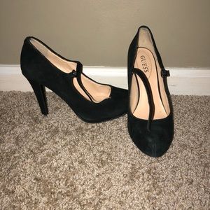 Guess Black Suede Pumps (barely worn!)